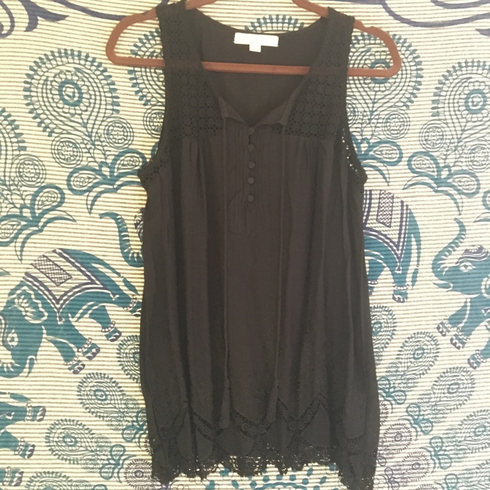 Love stitch Black lace shirt